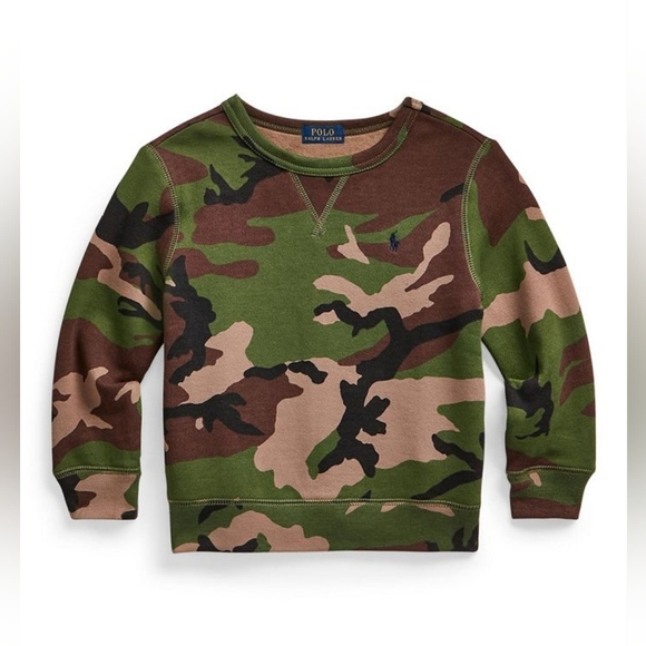 Ralph Lauren Other - Polo Ralph Lauren Camo Sweatshirt Toddler Boys Green Brown Crew Pullover Sz 2T